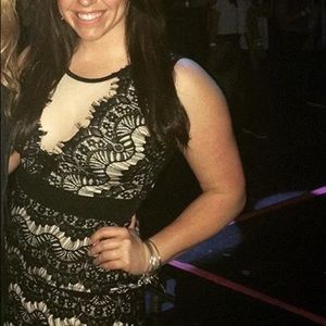 Mini Black and Tan lace dress